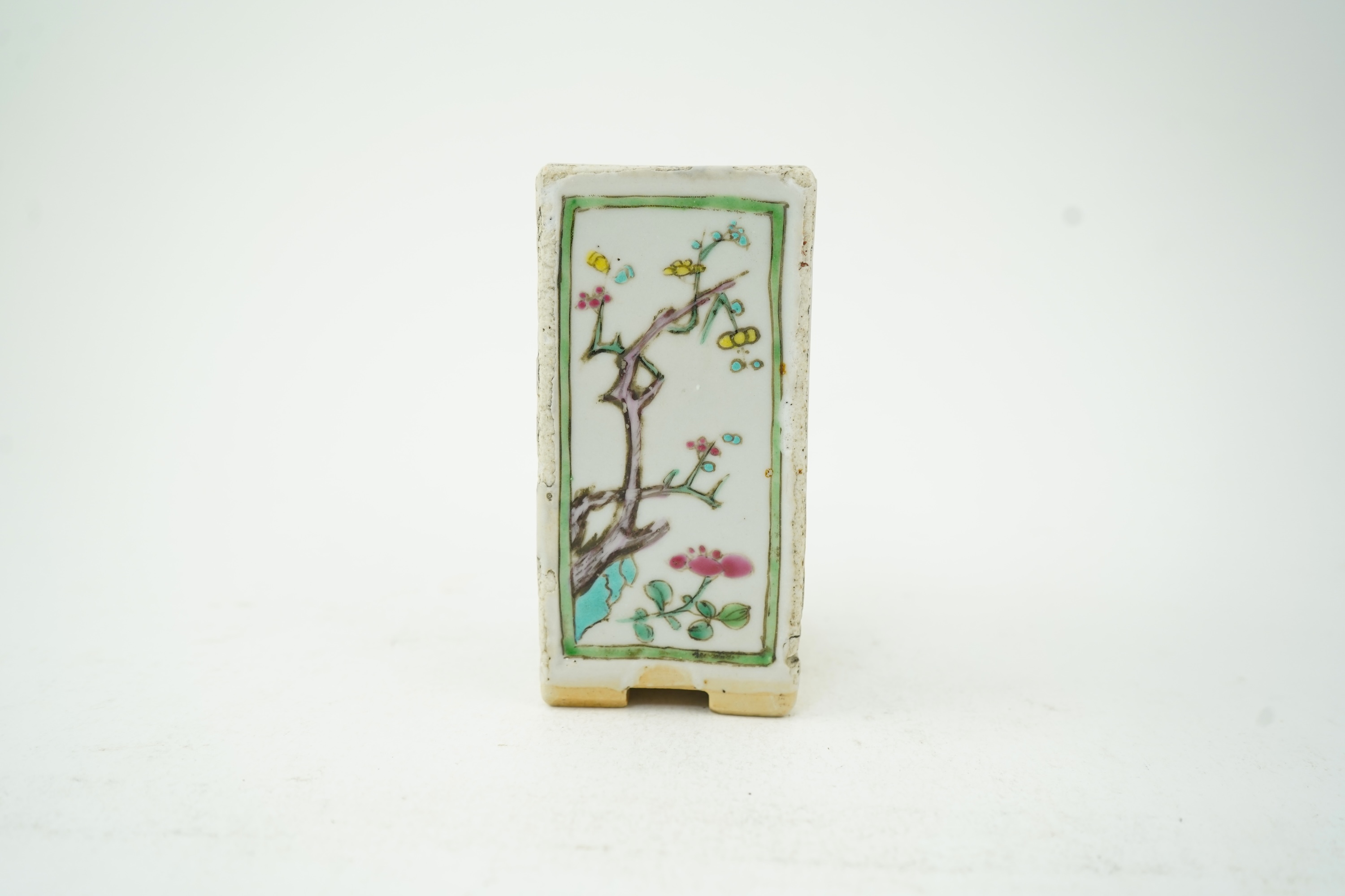 A Chinese famille rose rectangular brushpot, Yongzheng period (1723-35)